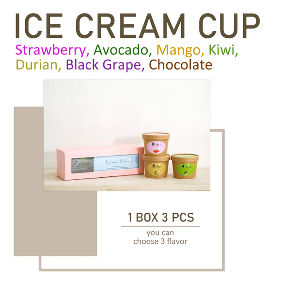 CUP ICE CREAM - 3 flavors/ box